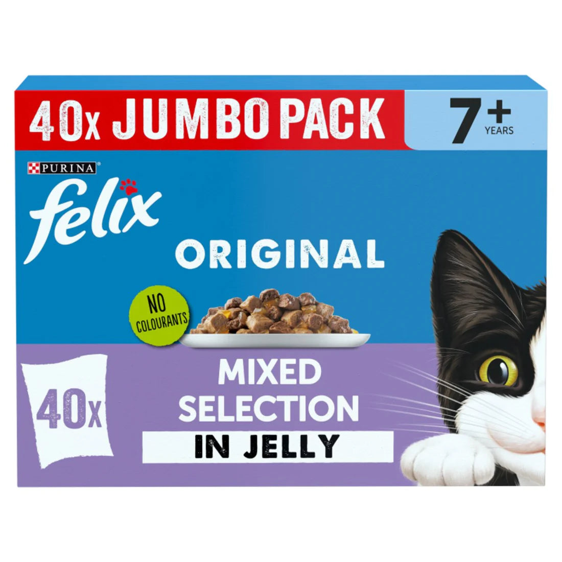 FELIX Senior 7+ Wet Cat Food – 40 Pouches | Tasty, Jelly & Nutritious