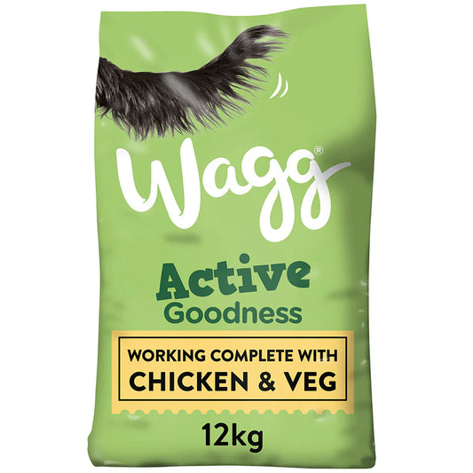 Wagg Active Goodness: 12kg chicken & veg for active dogs.