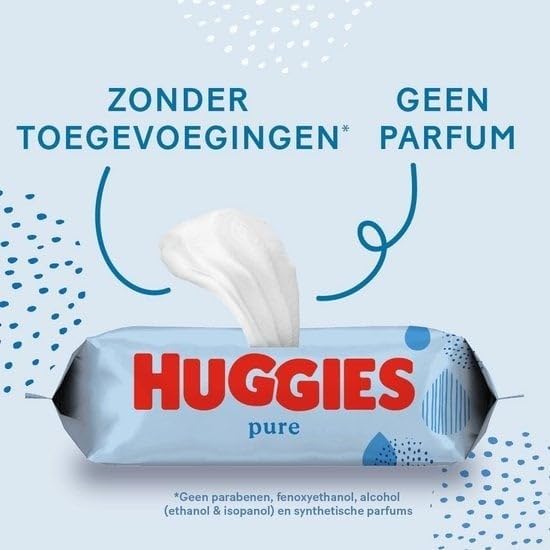 Huggies Pure Wipes, 1008 Count – 99% water, fragrance-free.