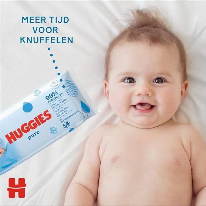 Huggies Pure Wipes, 1008 Count – 99% water, fragrance-free.