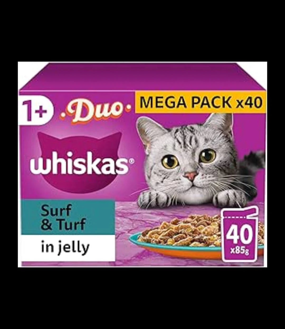 Whiskas Tasty Duo 1+ – 40 Pouches | Surf & Turf in Jelly