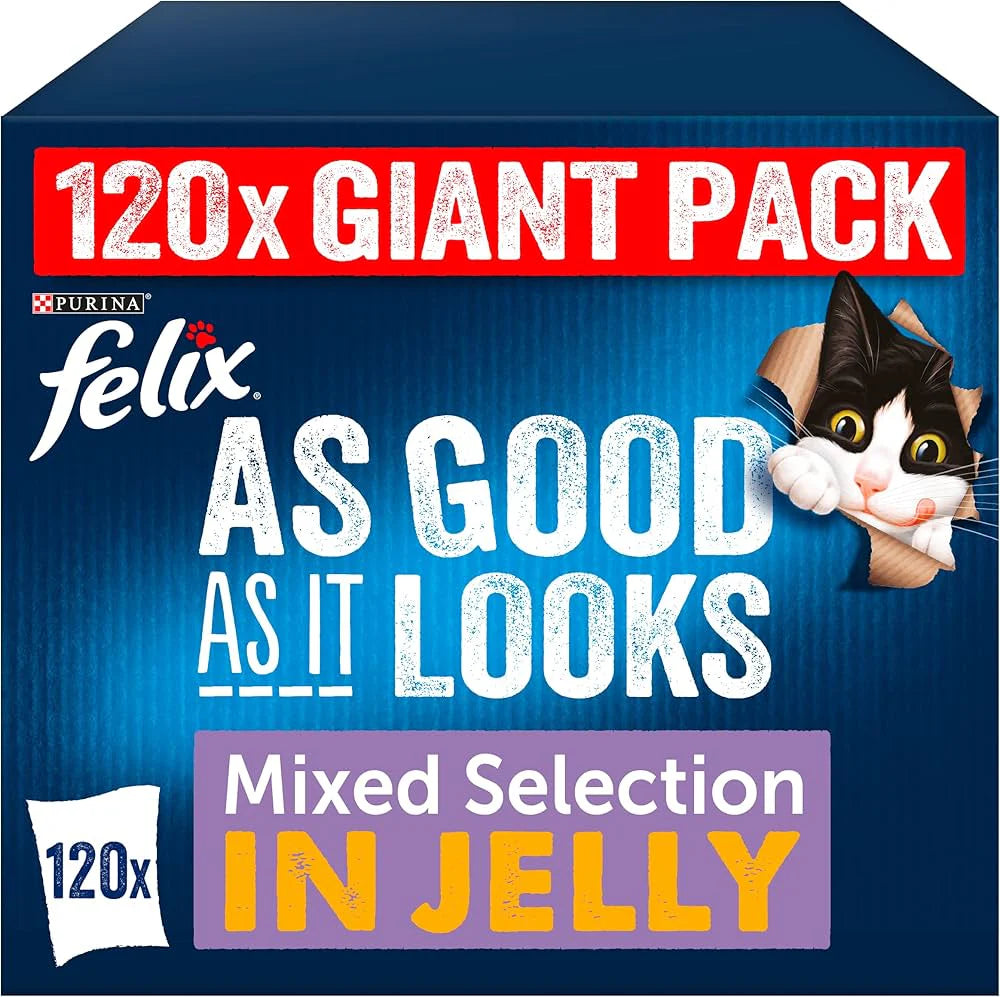 FELIX As Good As It Looks – 120 Pouches | Tasty, Jelly & Mega Pack