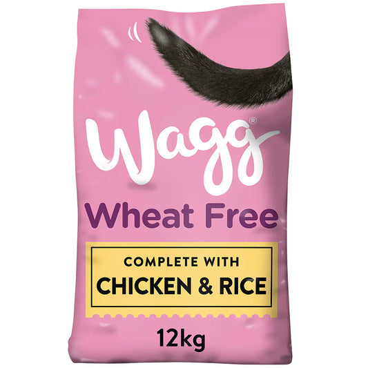 Wagg Wheat-Free Chicken & Rice: 12kg for sensitive stomachs.