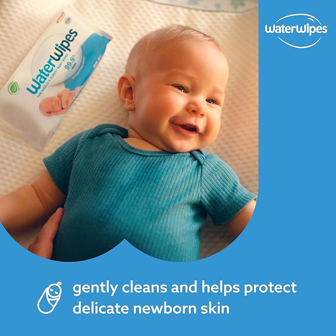 WaterWipes, 720 Count – 99.9% water, plastic-free, unscented, for sensitive skin.