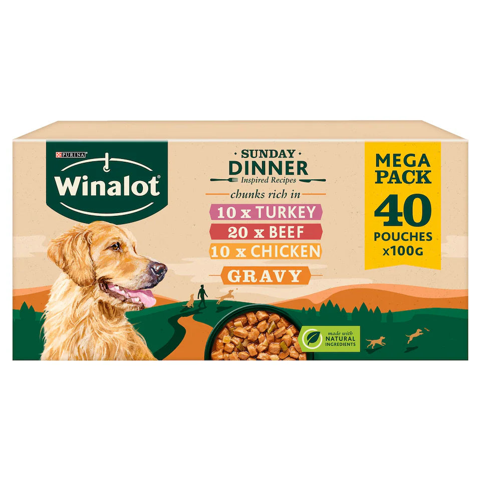 WINALOT Sunday Dinner in Gravy: 40x100g of delicious, hearty meals.